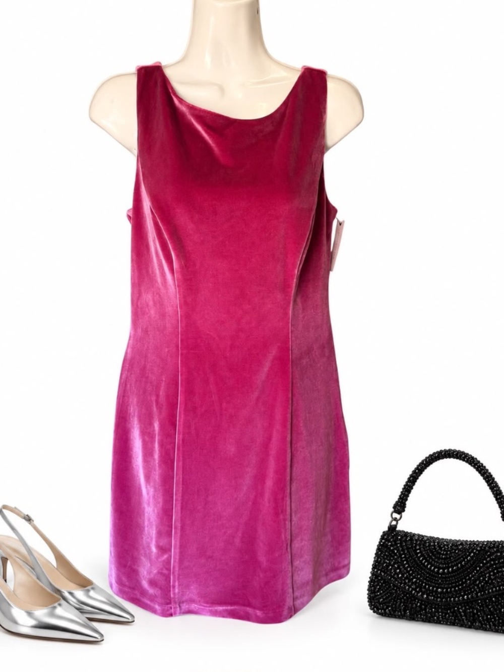 Hutch Anthropologie Pink Velvet Bow Mini Dress NWT Size S